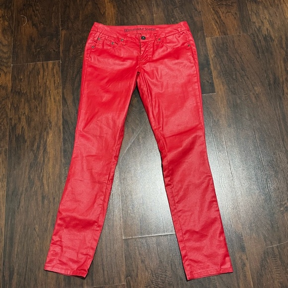 Bright Red Skinny Pants - Picture 1 of 12